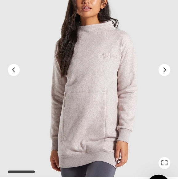 Gym Shark So Soft Sweater, pink, mock neck collar, longline tunic sweatshirt - Picture 11 of 11